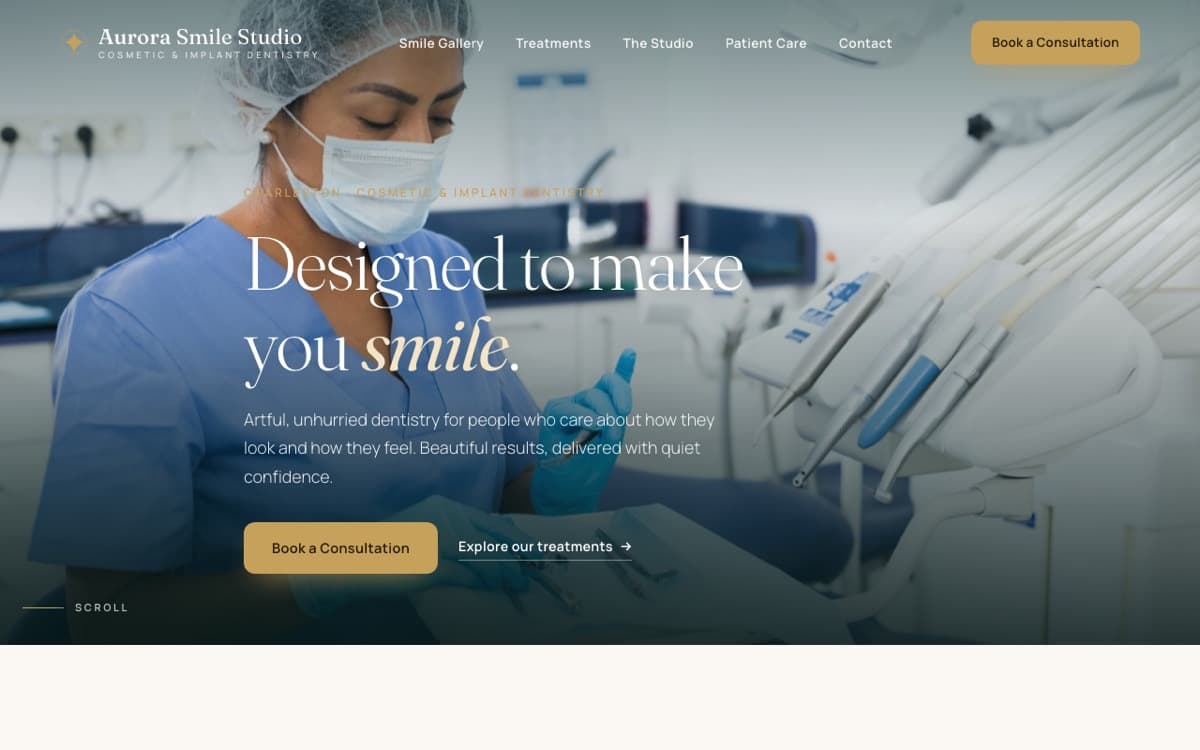 Aurora Smile Studio website preview